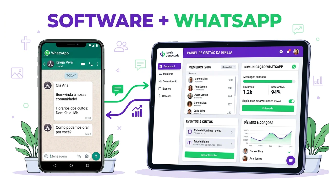 Software para Igreja com WhatsApp Integrado: Por que Faz Toda a Diferença